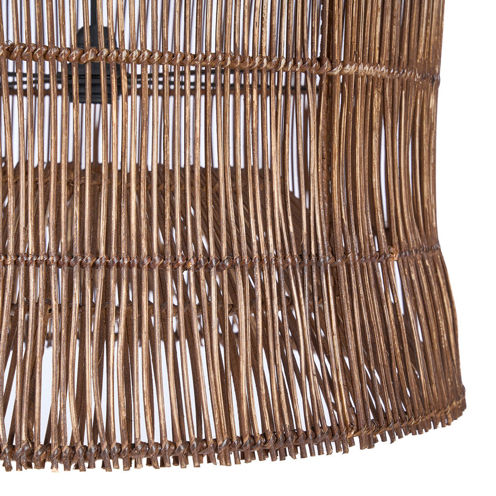 Hanglamp bamboe handgevlochten klokvorm Woven Bell, donker walnoot – Ø 60 x 112 cm, XL