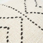 Kussenhoes katoen en raffia tribal boho natuurlijk zwart 50 x 50 cm, voor woonkamer en slaapkamer