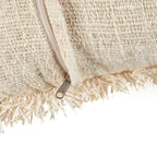 Kussenhoes katoen boho The French Kiss naturel met zwarte stiksels 50 x 50 cm, woonkamer en slaapkamer