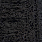 Plaid katoen boho The Gypsy zwart met franjes 122 x 260 cm voor bank en bed