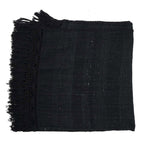 Plaid katoen boho The Gypsy zwart met franjes 122 x 260 cm voor bank en bed