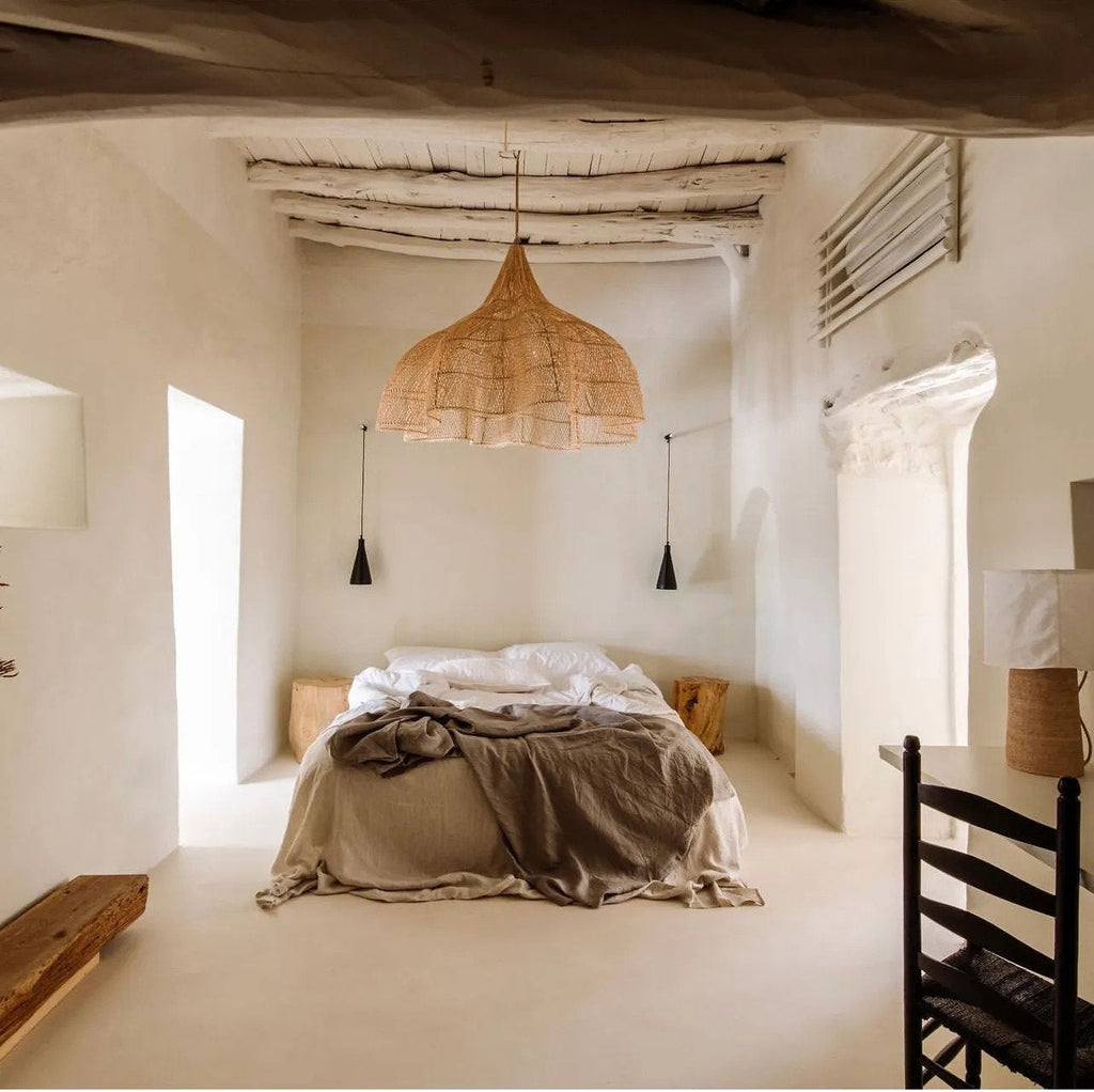 Hanglamp rotan XXL handgeweven Whipped, naturel – Ø 150 x 103 cm, woonkamer en eettafel