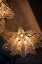 Hanglamp rotan XXL handgeweven Whipped, naturel – Ø 150 x 103 cm, woonkamer en eettafel