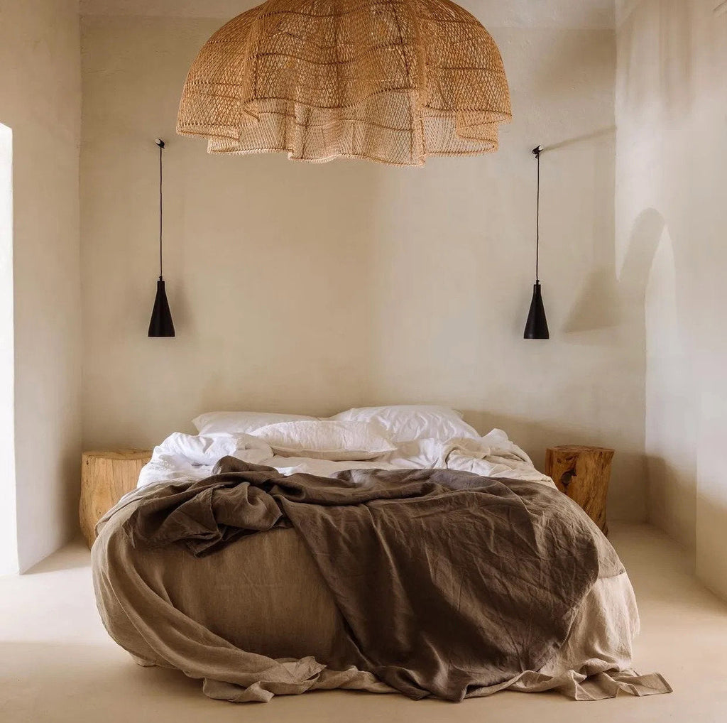 Hanglamp rotan XXL handgeweven Whipped, naturel – Ø 150 x 103 cm, woonkamer en eettafel