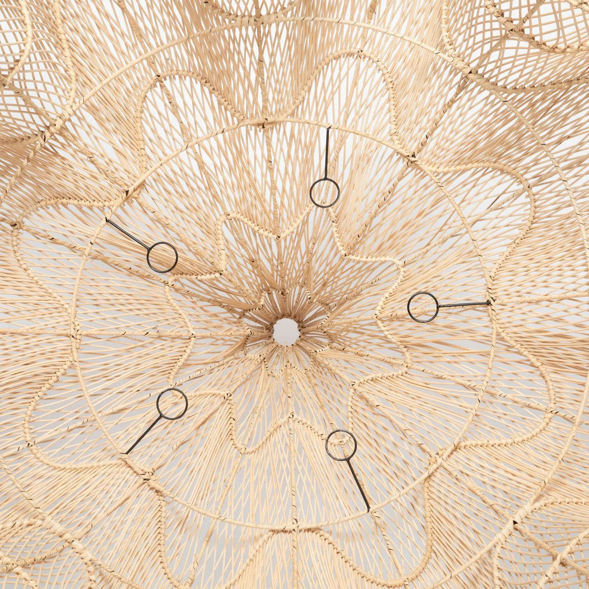Hanglamp rotan XXL handgeweven Whipped, naturel – Ø 150 x 103 cm, woonkamer en eettafel