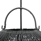 Hanglamp rotan handgevlochten The Cloud zwart, M – Ø 60 x 35 cm voor slaapkamer en woonkamer