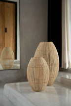 Hanglamp rotan handgevlochten Zuri, naturel – Ø 30 x 48 cm, voor keuken, leeshoek of buiten