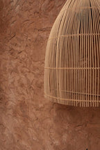 Wandlamp rotan Lalo naturel L – 25 x 45 x 55 cm, conische kap voor woonkamer