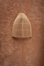 Wandlamp rotan Lalo naturel L – 25 x 45 x 55 cm, conische kap voor woonkamer