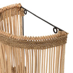 Wandlamp rotan Jalal halfcilindrisch met zeegraskoord, naturel – 15 x 25 x 50 cm