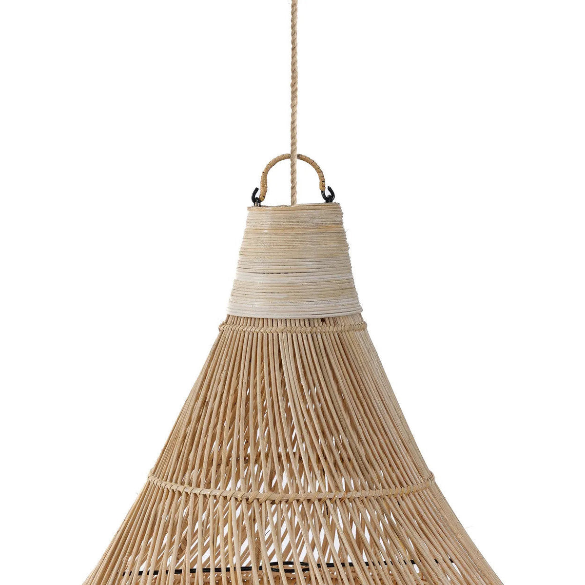 Hanglamp rotan handgeweven The Drop XL naturel Ø 107 x 110 cm, druppelvorm voor woonkamer