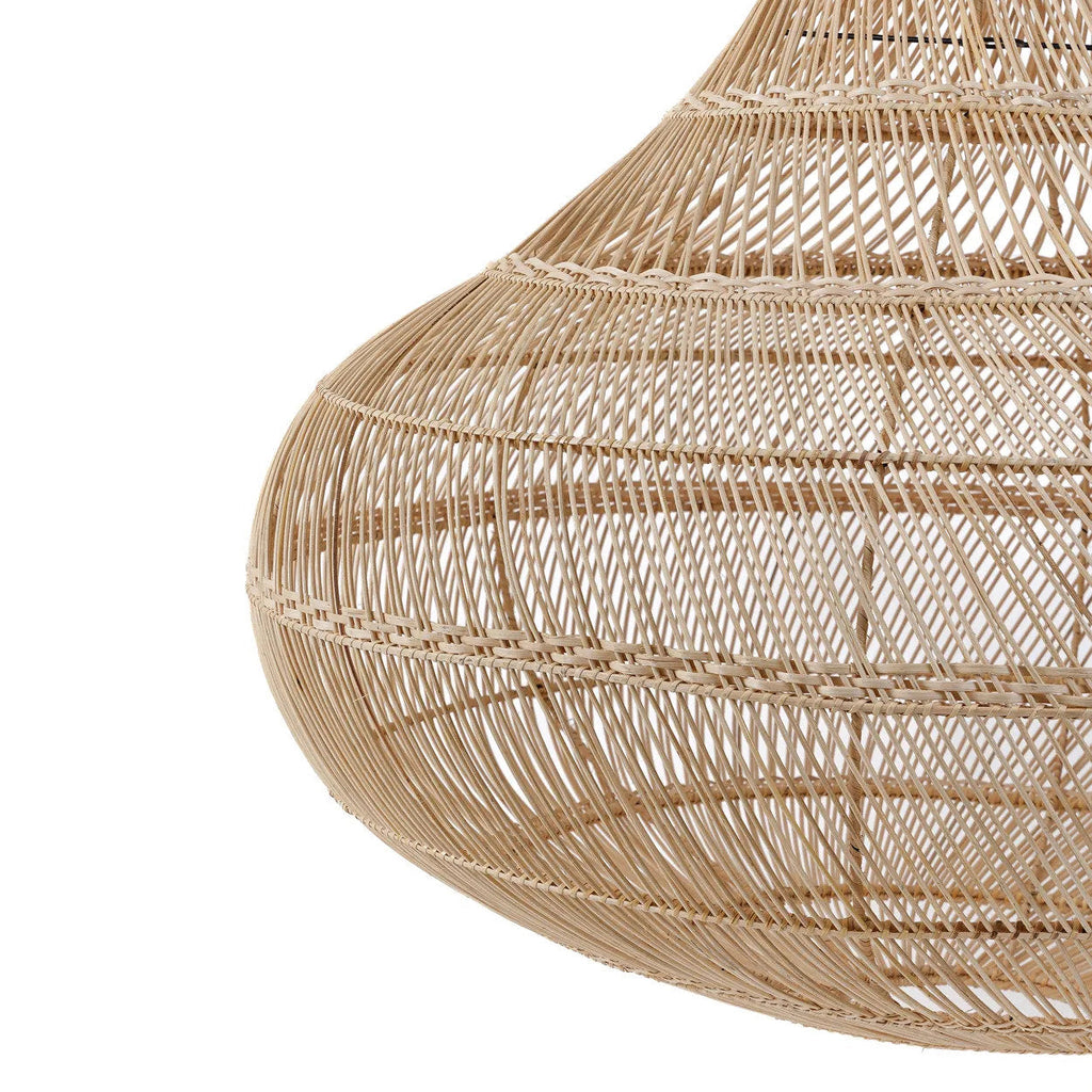 Hanglamp rotan handgeweven The Drop XL naturel Ø 107 x 110 cm, druppelvorm voor woonkamer