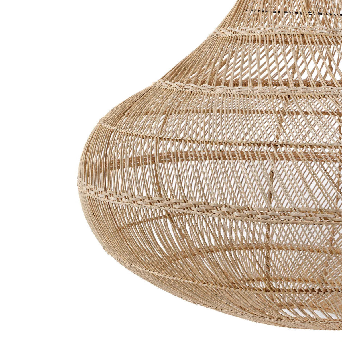 Hanglamp rotan handgeweven The Drop XL naturel Ø 107 x 110 cm, druppelvorm voor woonkamer