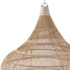 Hanglamp rotan handgeweven The Drop XL naturel Ø 107 x 110 cm, druppelvorm voor woonkamer