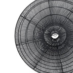 Hanglamp rotan Macaron XL handgevlochten, zwart – Ø 150 x 47 cm, voor eettafel of zithoek