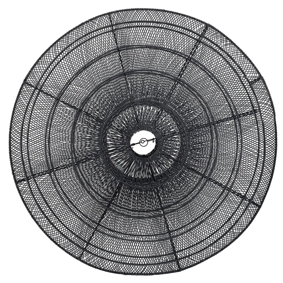Hanglamp rotan Macaron XL handgevlochten, zwart – Ø 150 x 47 cm, voor eettafel of zithoek