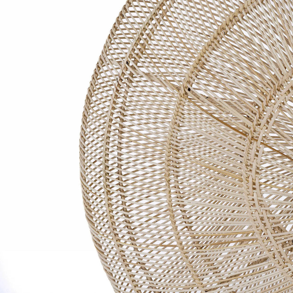 Hanglamp rotan handgeweven Macaron, naturel – Ø 110 x 38 cm, voor boven eettafel of zithoek