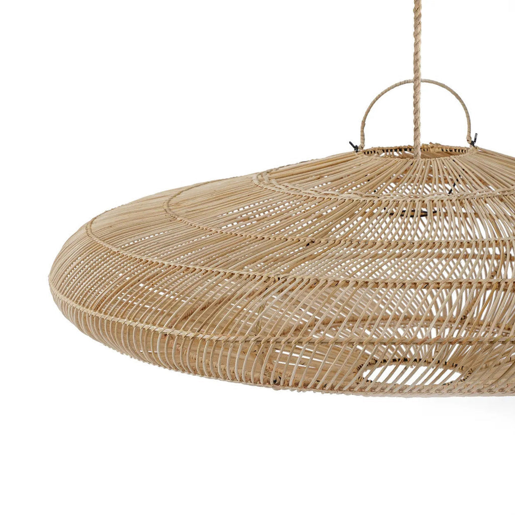 Hanglamp rotan Macaron XL handgeweven, naturel – Ø 150 x 47 cm, voor eettafel of zithoek
