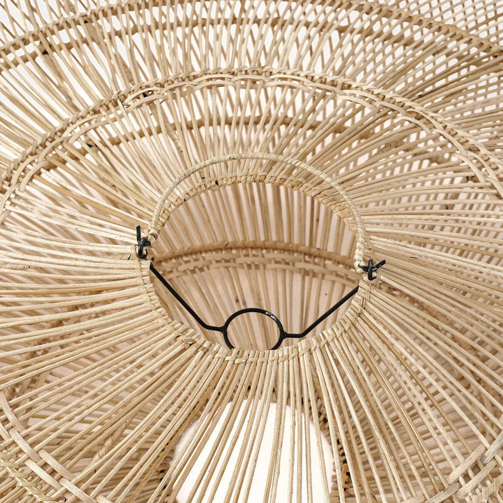 Hanglamp rotan Macaron XL handgeweven, naturel – Ø 150 x 47 cm, voor eettafel of zithoek