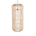 Hanglamp rotan Bozelo handgevlochten, naturel – 50 x 50 x 120 cm, voor eetkamer, woonkamer of hal