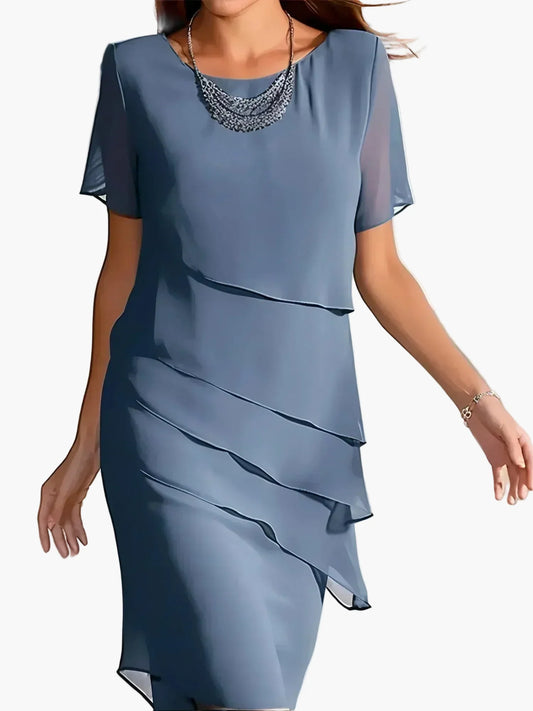 Damen Elegantes Schichtkleid für festliche Anlässe im modernen Lagenlook