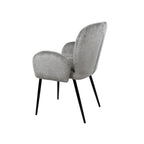 Eetkamerstoel met armleuning Bobby, Perfect Harmony stof, lichtgrijs, 58,5 x 63 x 84,5 cm, set van 2