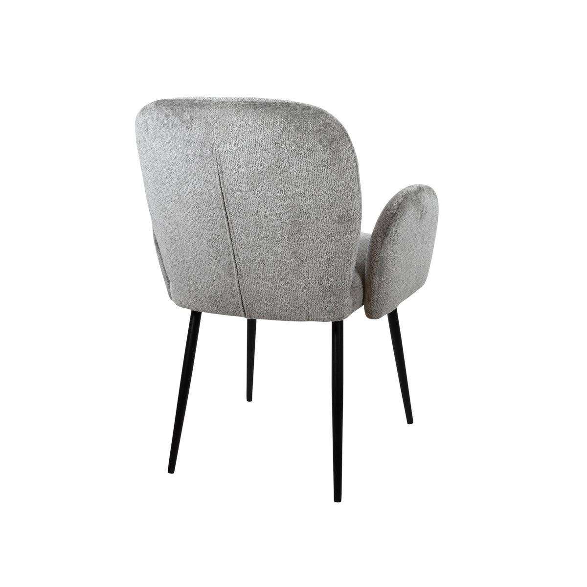 Eetkamerstoel met armleuning Bobby, Perfect Harmony stof, lichtgrijs, 58,5 x 63 x 84,5 cm, set van 2