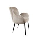 Eetkamerstoel met armleuning chenille Bobby Perfect Harmony Liver 04, taupe beige, set van 2, eetkamer