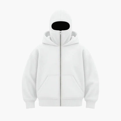 Unisex Urban Tech Zip Hoodie with integrated balaclava – Streetwear for everyday & outdoor
