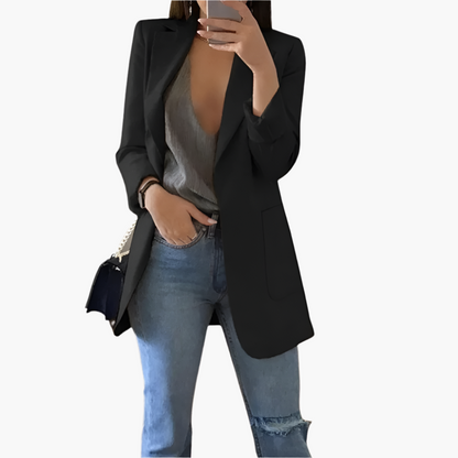 Women's Long Blazer – Elegant Business Casual Look, Versatile for Office and Leisure