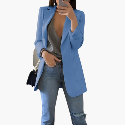 Women's Long Blazer – Elegant Business Casual Look, Versatile for Office and Leisure