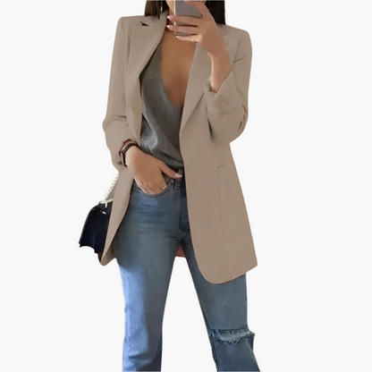 Women's Long Blazer – Elegant Business Casual Look, Versatile for Office and Leisure