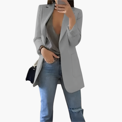 Women's Long Blazer – Elegant Business Casual Look, Versatile for Office and Leisure
