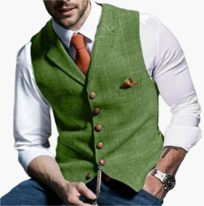 Men's Vintage Vest – Classic Suit Style for Business & Leisure