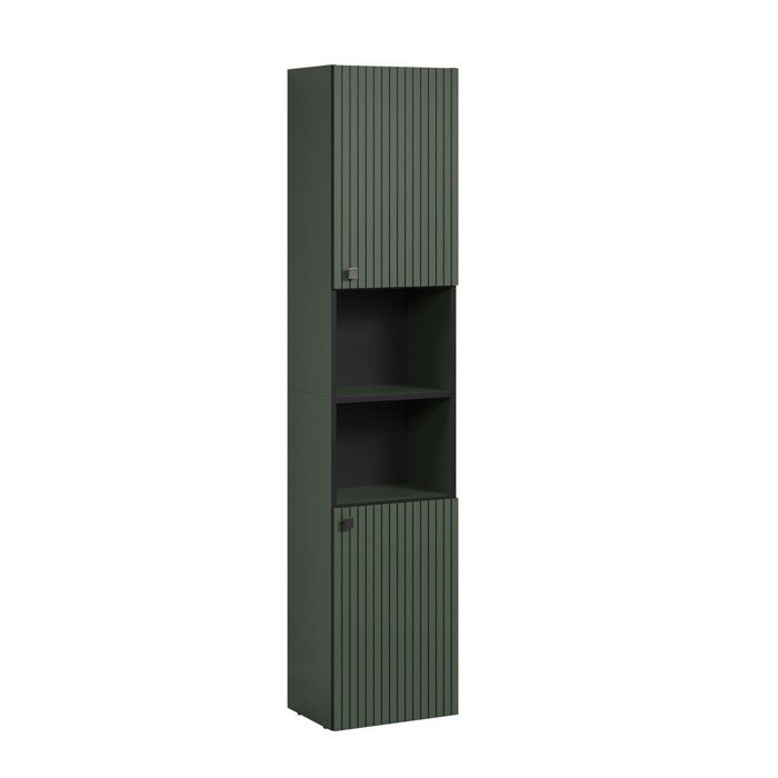 Badkamerkolom Pure Bliss groen met deuren en open vak, L40 x H186 x D31 cm, voor de badkamer