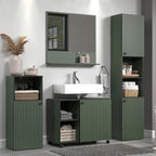 Badkamerkolom Pure Bliss groen met deuren en open vak, L40 x H186 x D31 cm, voor de badkamer
