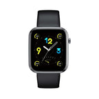 Smartwatch TrainerWatch vierkant zwart, 1,69 inch scherm, met hartslagmeter en stappenteller