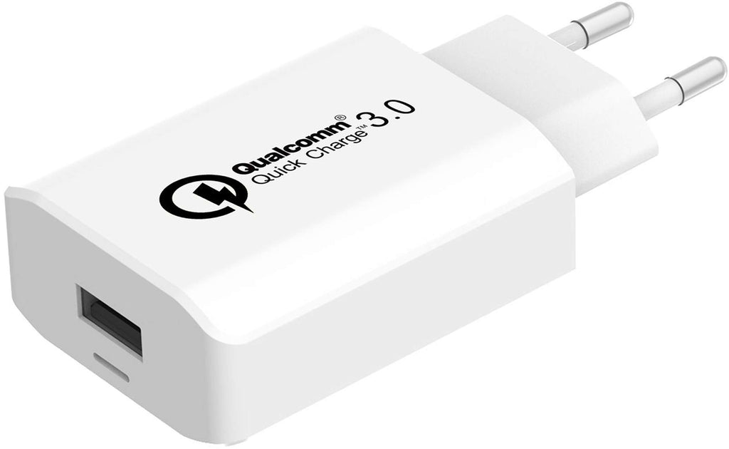 Draadloze oplader 18W set wit, Qi-compatibel met Quick Charge 3.0 adapter en USB-C-kabel