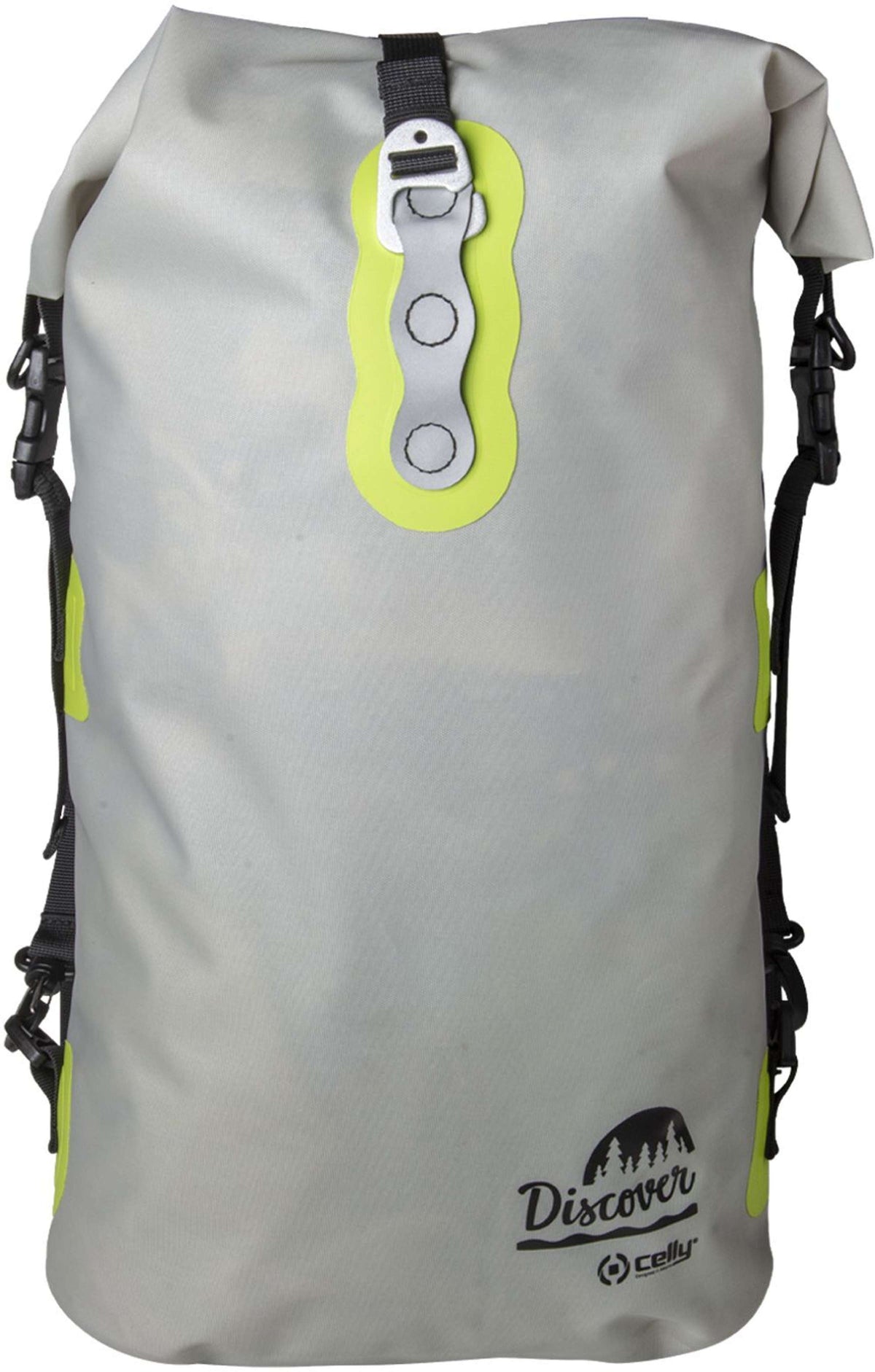 Rugzak pvc waterdicht rolltop Discover grijs 20 L, voor woon-werk, reizen en actieve dagen