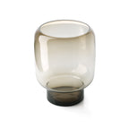 Vaas gerecycled glas Smoky Cube rookbruin 23 x 23 x 30 cm, handgemaakt voor boeketten