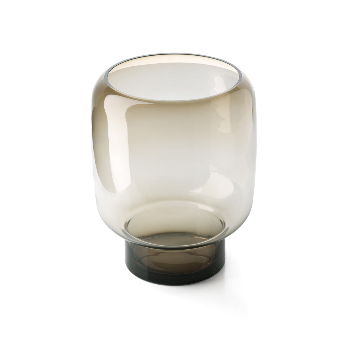 Vaas gerecycled glas Smoky Cube rookbruin 23 x 23 x 30 cm, handgemaakt voor boeketten