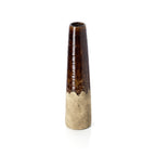 Vaas kegelvorm steengoed Amber Cone betonbruin 14 x 14 x 58 cm, hoog en slank