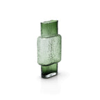 Vaas gerecycled glas mondgeblazen Vintage Vert groen 17 x 9 x 34 cm, voor boeketten en takken
