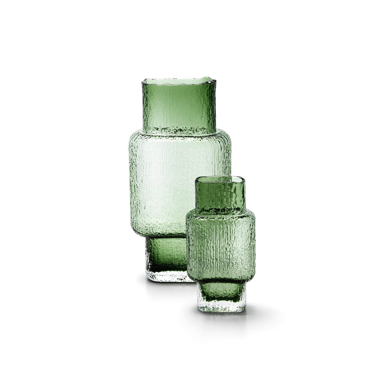 Vaas gerecycled glas Vintage Vert, groen, 10 x 6 x 21 cm, maat M, voor bloemen of takken
