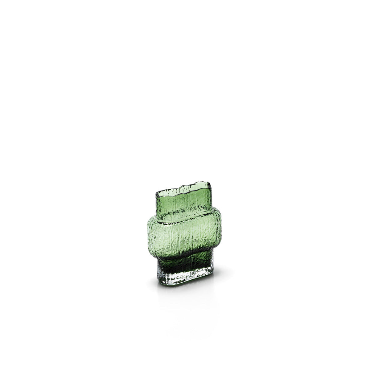 Vaas gerecycled glas Vintage Vert groen, handgemaakt – 13 x 7 x 15 cm, small