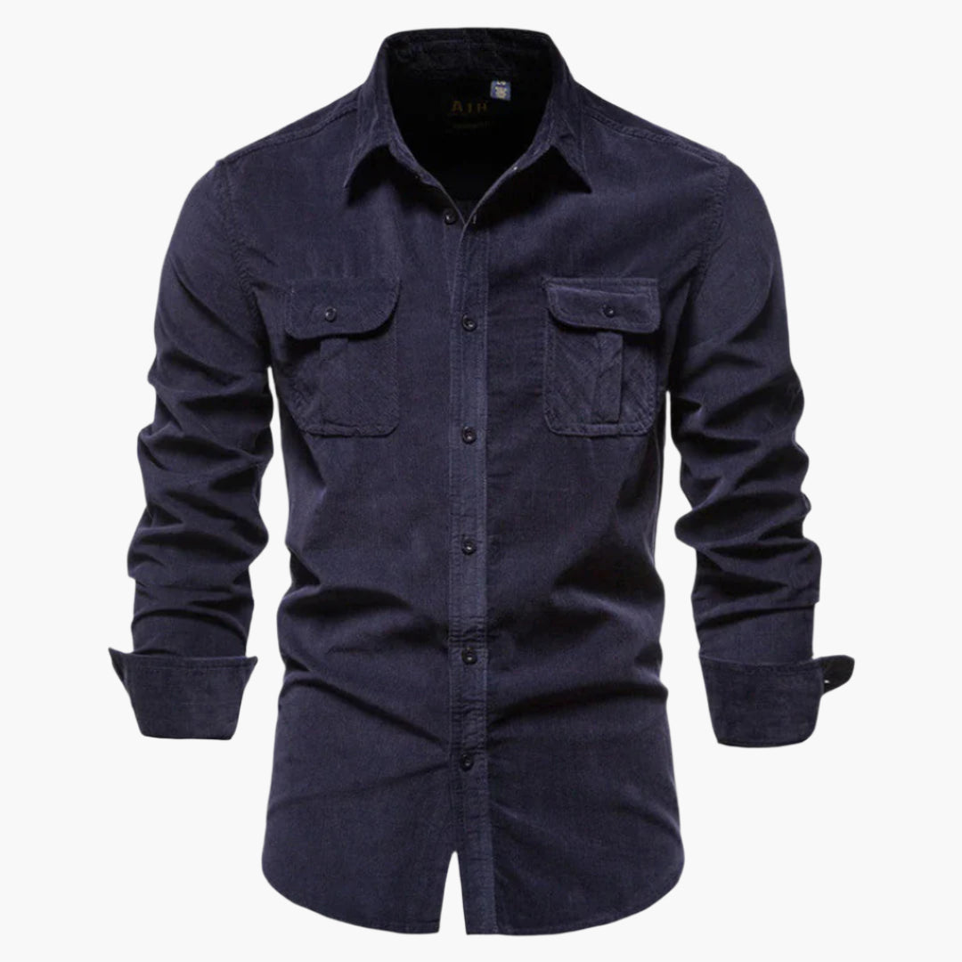 Men's Cord Shirt Slim Fit – Stylish Casual and Office Shirt, Modern Design