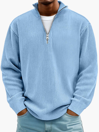Men's Half-Zip Knit Sweater – Modern Casual Style for Everyday & Office