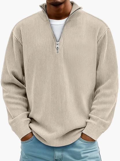 Men's Half-Zip Knit Sweater – Modern Casual Style for Everyday & Office