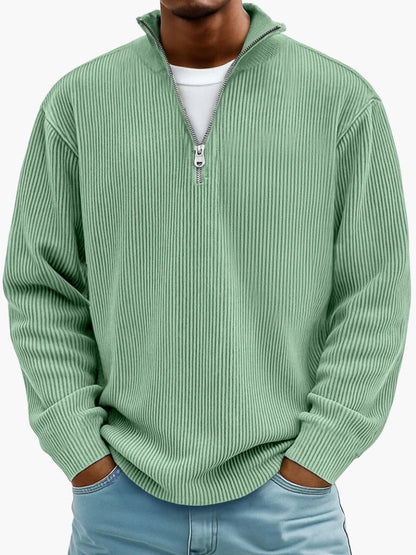 Men's Half-Zip Knit Sweater – Modern Casual Style for Everyday & Office
