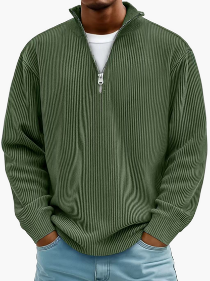 Men's Half-Zip Knit Sweater – Modern Casual Style for Everyday & Office